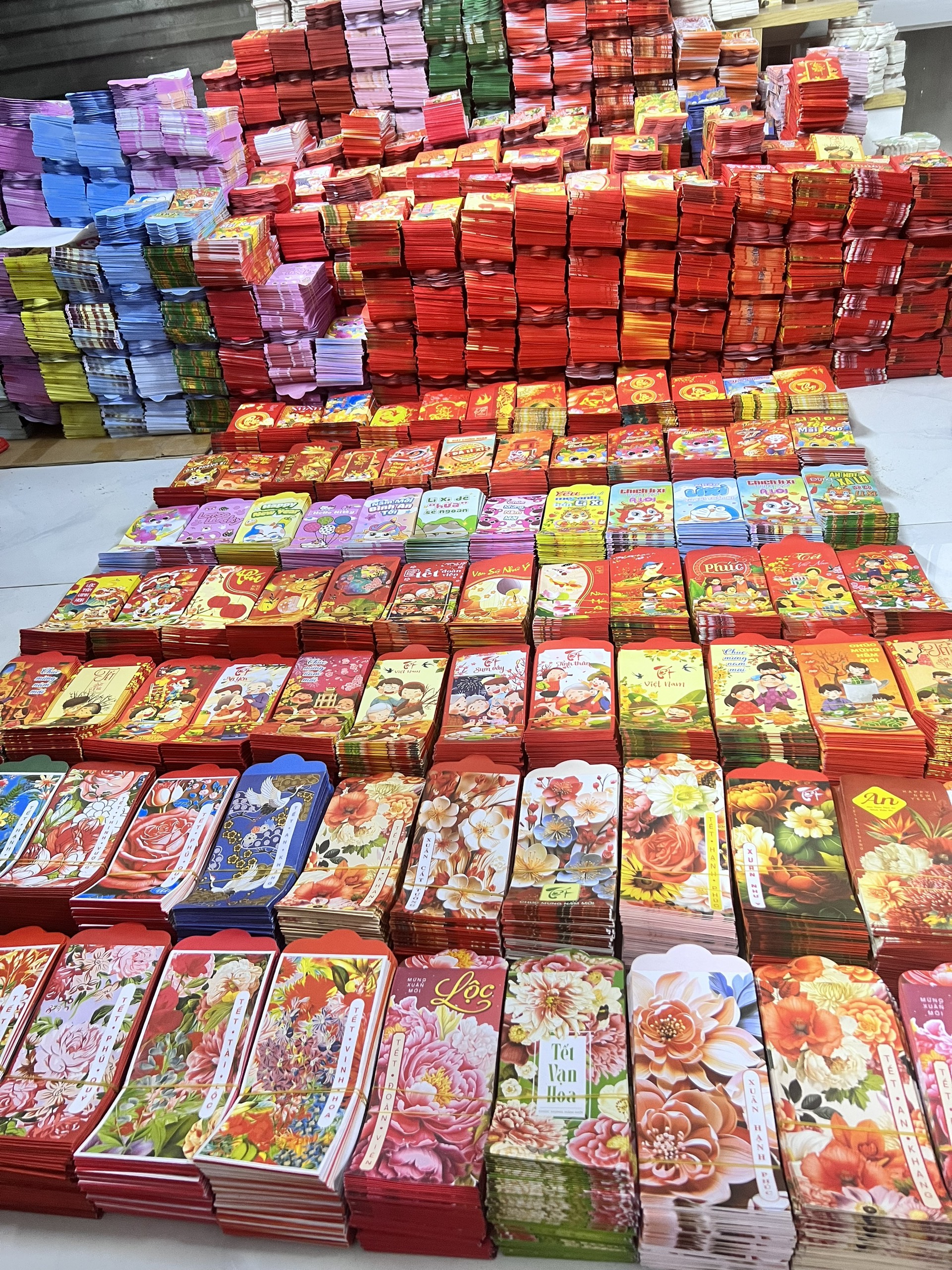 Combo 100 bao lì xì truyền thống tết Quý Mão 2024 (kèm túi nilong)