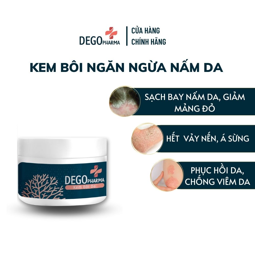 Kem bôi dứt điểm nấm da, vảy nến, eczema, á sừng, Dego Pharma - dứt điểm nấm ngứa, hắc lào, mề đay, viêm da cơ địa, viêm da tiếp xúc - thành phần thiên nhiên an toàn, hiệu quả thấy rõ chỉ sau 2-3 ngày dùng
