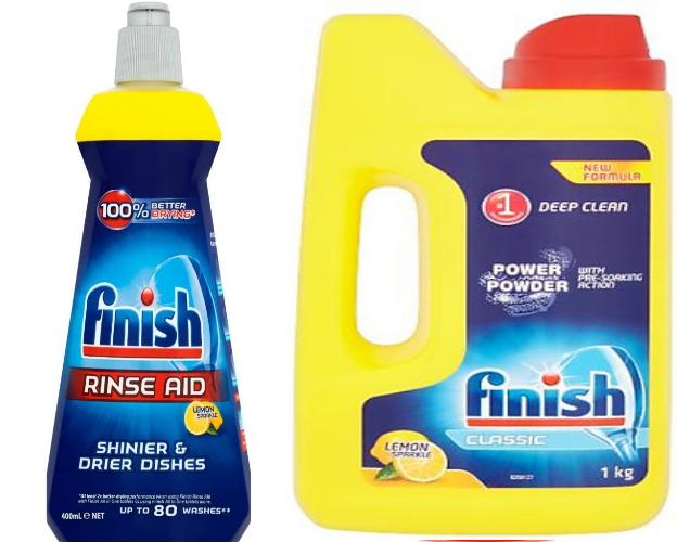 Combo Bột rửa bát Finish 1kg hoặc Nước Bóng Finish 400ml