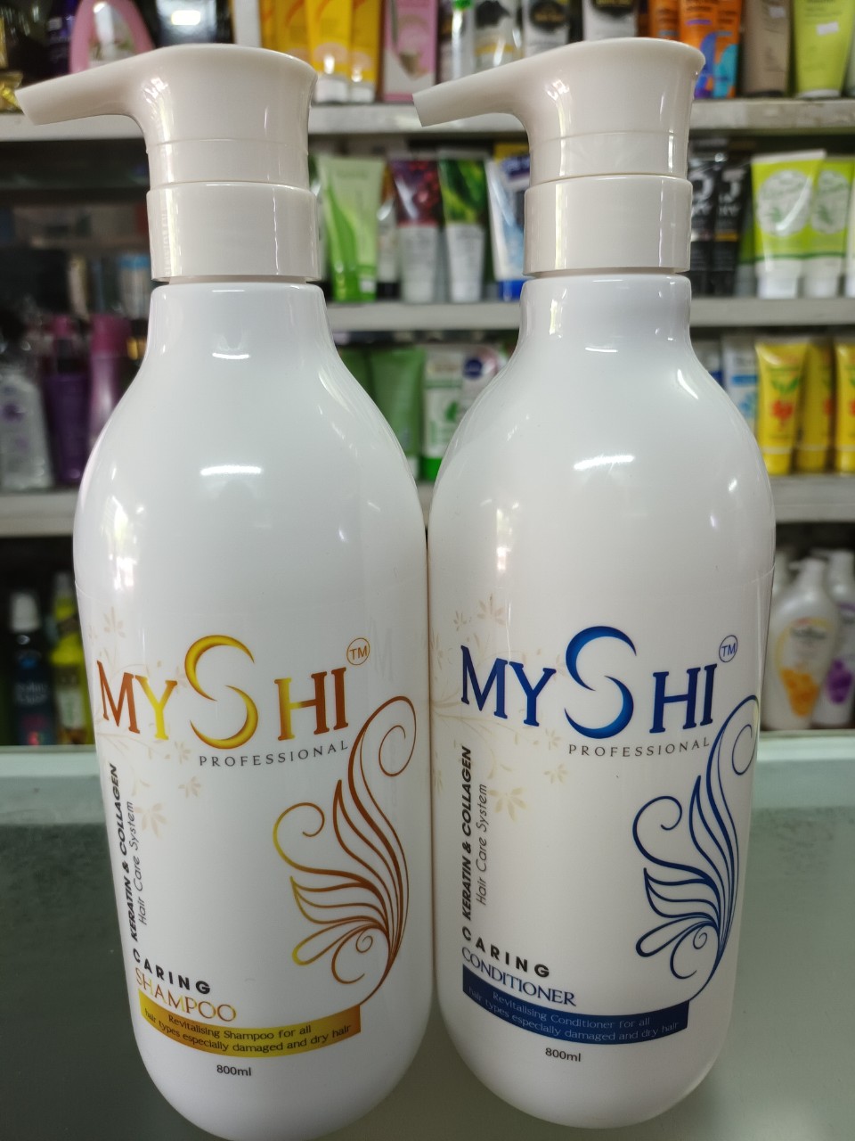 Cặp gội xả phục hồi tóc Keratin và Collagen MyShi 800ml x2