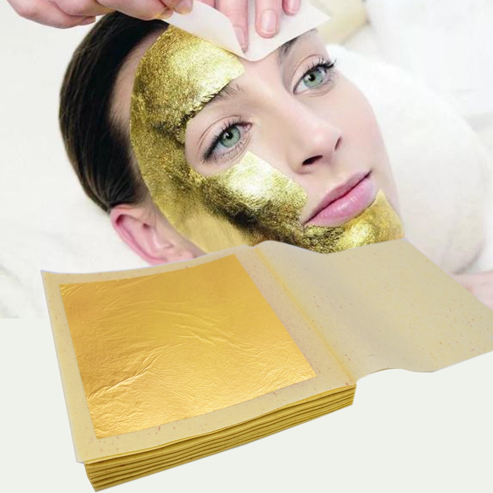 Lá dát vàng 24k chuyên đắp mặt spa - làm đẹp nghệ thuật - combo 5 lá