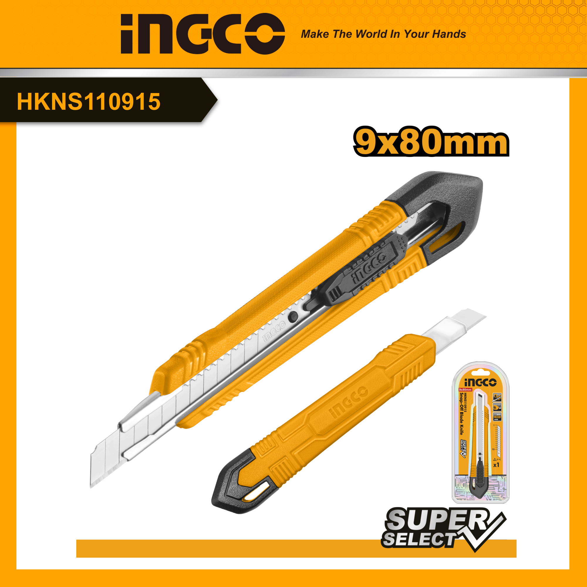 INGCO HKNS110915 Dao rọc giấy lưỡi 9 x 80mm