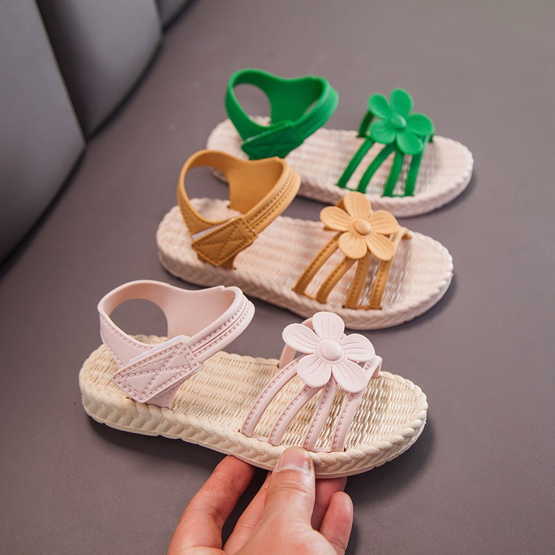[HCM]Sandal Hoa Dép Quai Hậu Siêu Dễ Thương Cho Bé Gái Đi Học