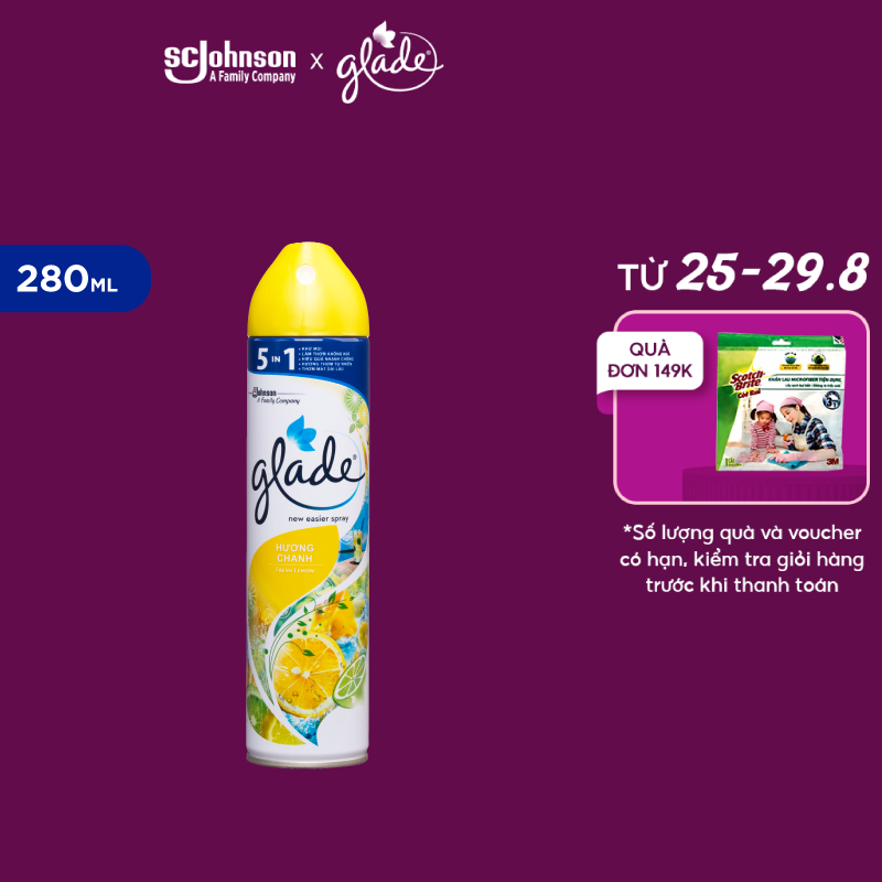 Glade xịt thơm phòng hương chanh 280ml