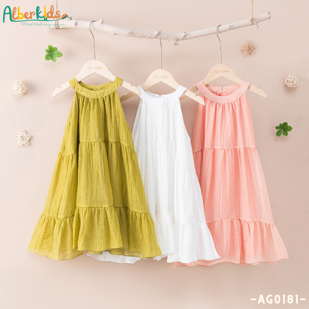 Váy bé gái ALBERKIDS sát nách 3 tầng 3 màu sắc công chúa xinh đẹp cho trẻ em 23456789101112 tuổi AG0181