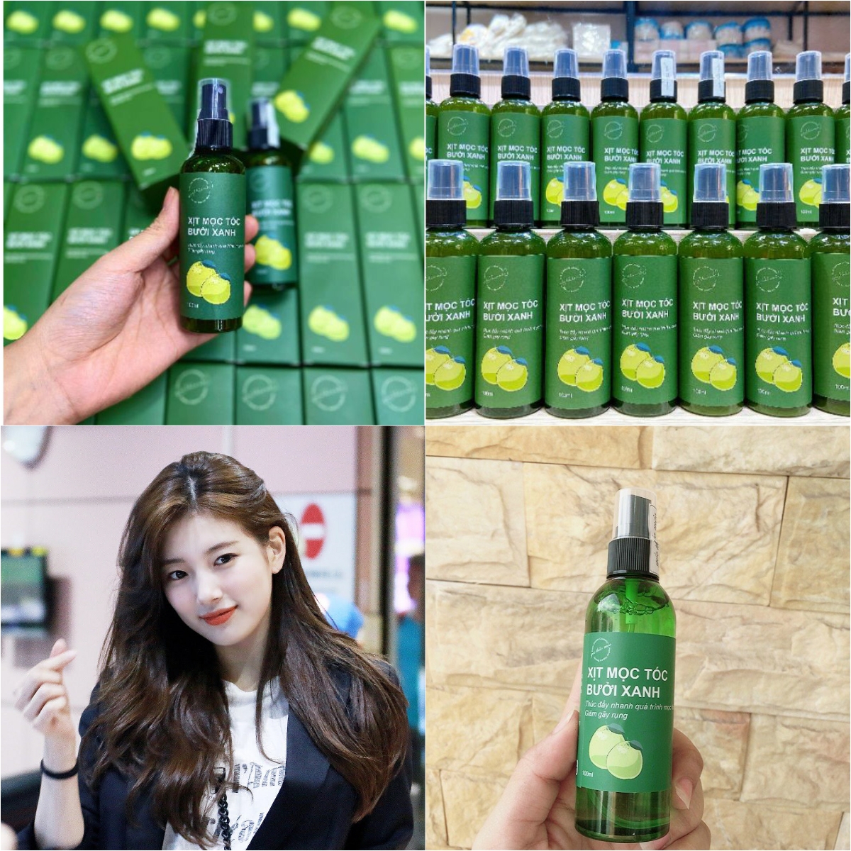 Xịt mọc tóc bưởi xanh