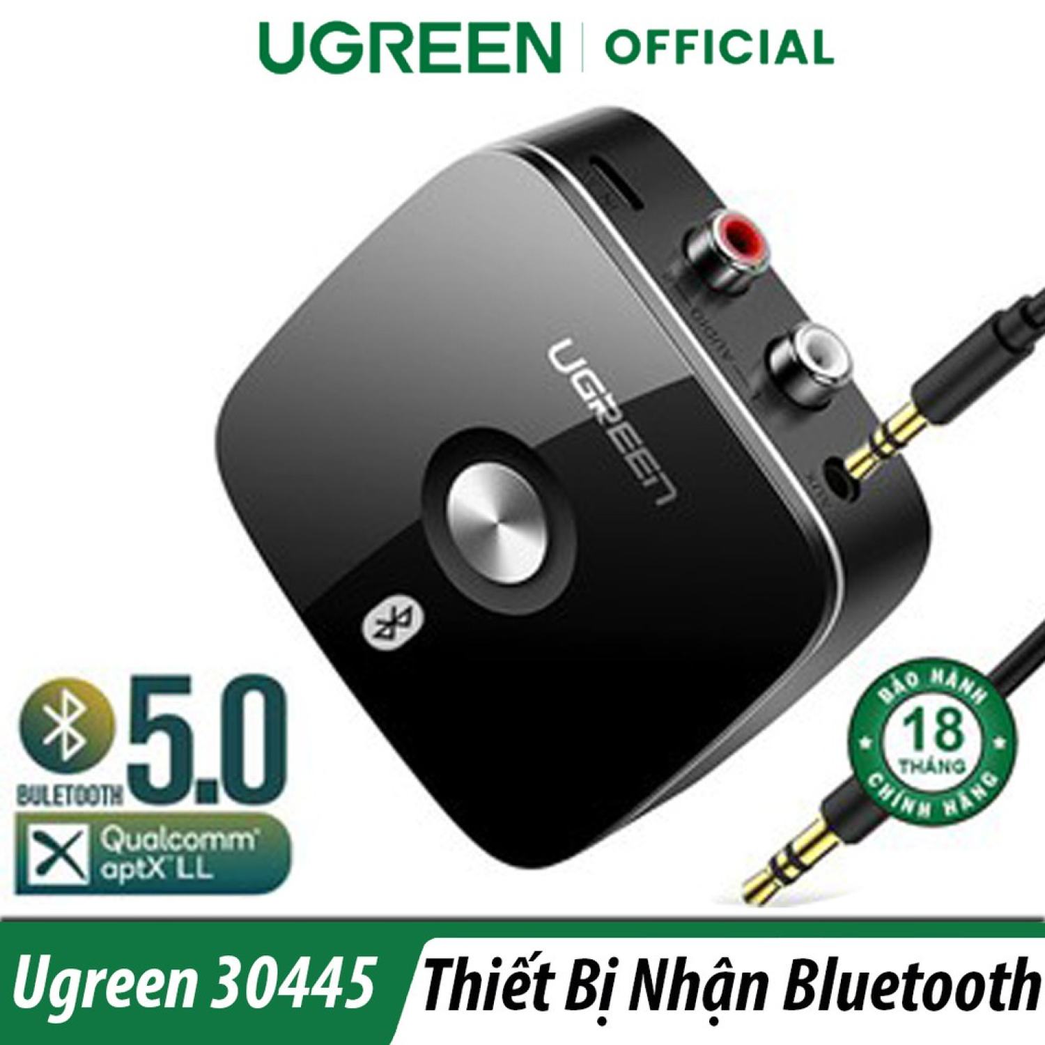 Thiết bị nhận Bluetooth 5.0 Music Receiver Ugreen 30445, dùng cho loa+amply Chính Hãng CM123