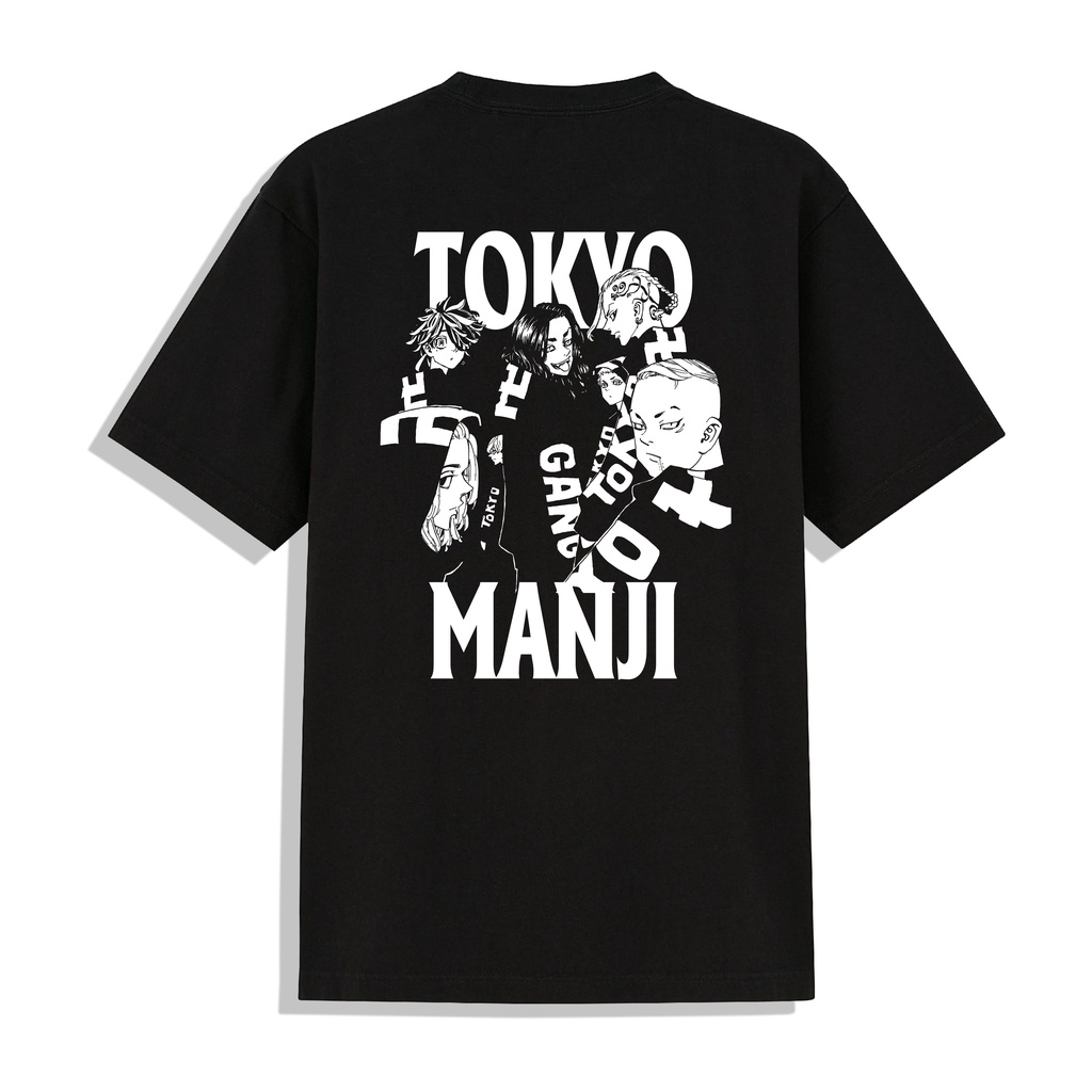 Áo Thun Unisex Tay Lỡ Form Rộng Hình Tokyo Manji Gang Anime Tokyo Revenger In 2 Mặt