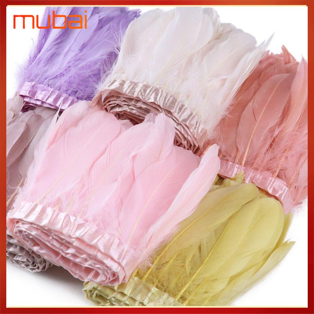 MUBAI 2m Váy cưới Trang trí Tự làm Trang trí quần áo Thắt lưng vải trồng Ruy băng lông vũ Lông vũ tự nhiên Lông Ngỗng