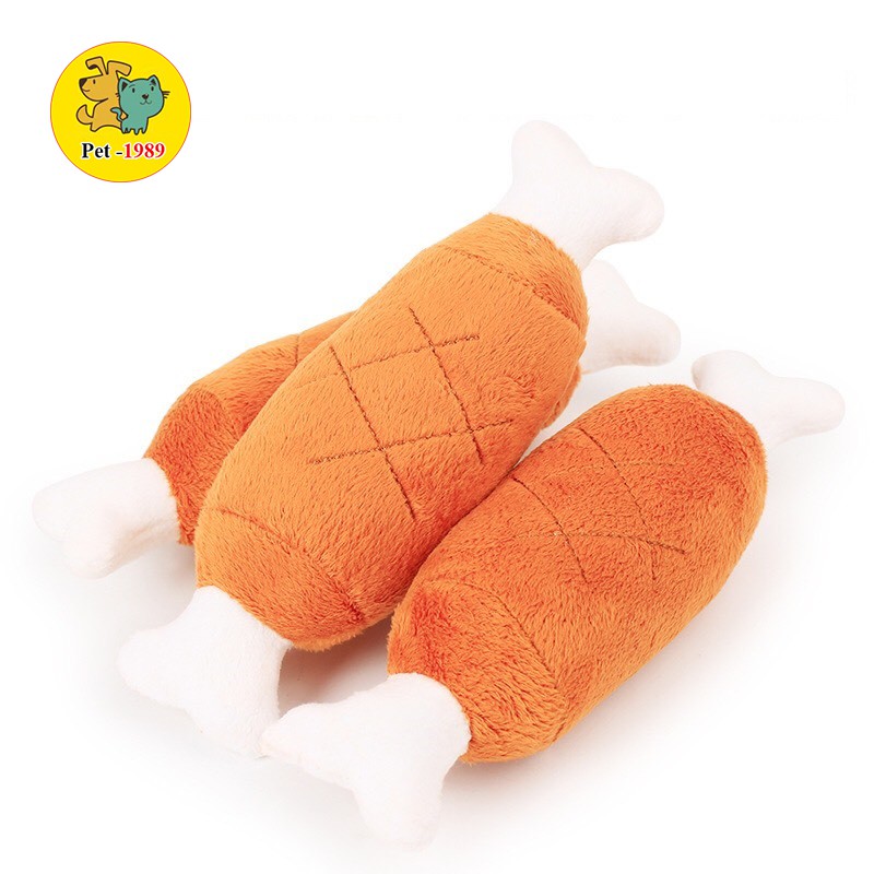 Đồ chơi đùi gà nhồi bông kêu bíp bíp cho chó mèo pet-1989