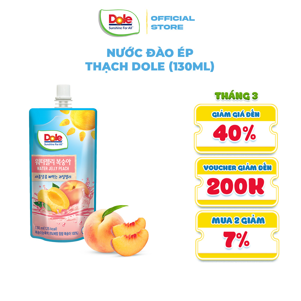 Nước đào ép thạch dole