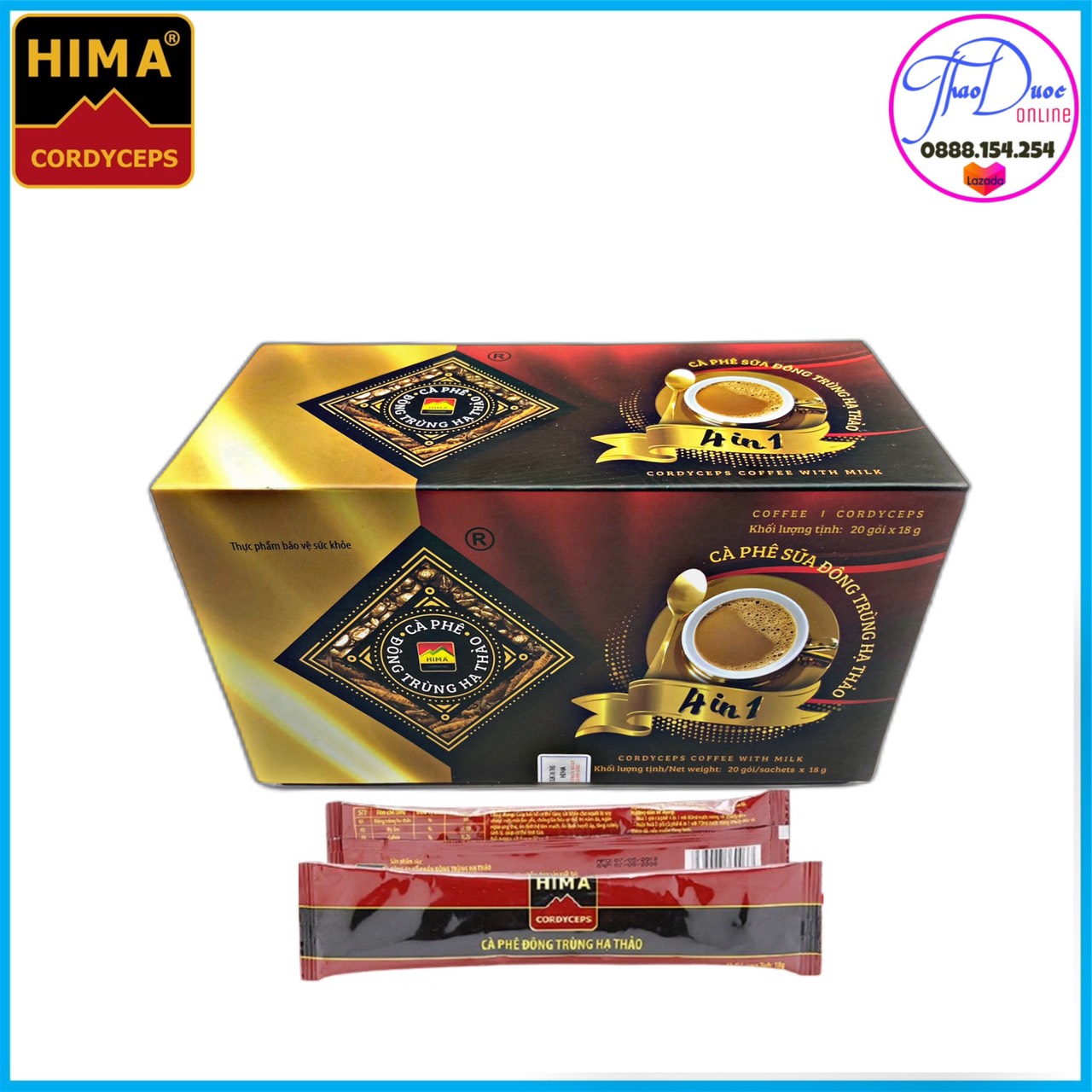 Cà Phê Sữa Đông Trùng Hạ Thảo hộp-20 gói