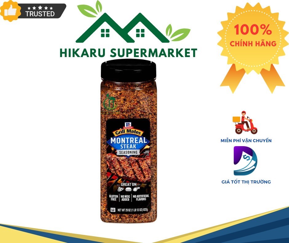 Gia vị ướp thịt McCormick Grill Mates Montreal Steak Seasoning 822g của Mỹ