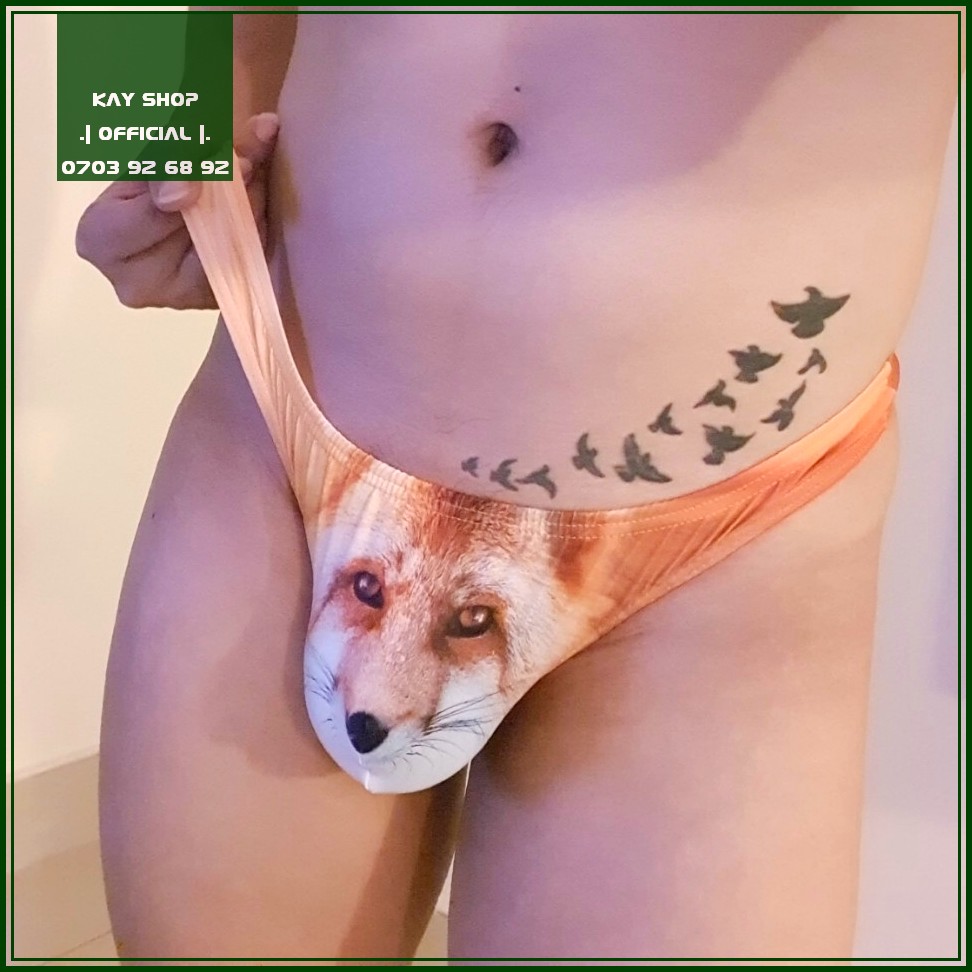 [HCM]Quần lót lọt khe sexy nam thun lạnh khoe mông hình động vậy Hươu Hổ Cáo