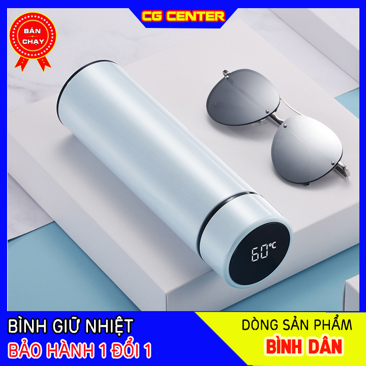 [CHAT CHỌN MÀU] Ly giữ nhiệt, bình giữ nhiệt Inox cao cấp hiển thị nhiệt độ, bình giữ nhiệt hiển thị nhiệt độ giữ nhiệt đến 24 tiếng, bảo hành 1 năm - CG CENTER