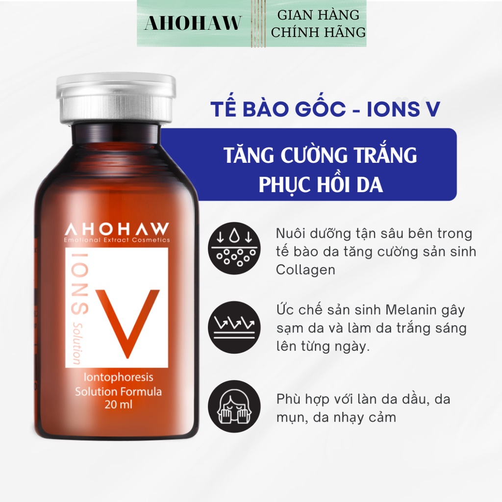 Siêu tế bào gốc cấy trắng phục hồi da chuyên sâu ahohaw - ions v hàn quốc