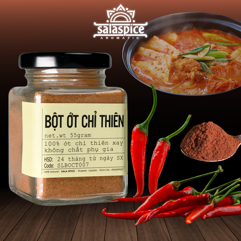 Bột Ớt Chỉ Thiên Siêu Cay SALA SPICE Cayenne Powder 100% ớt chỉ thiên xay nhập khẩu ,hấp dẫn kích thích vị giác