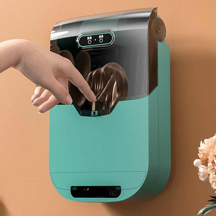 Hộp đựng đũa thìa khử khuẩn gắn tường - kệ đựng đũa muỗng thông minh có chức năng khử khuẩn - Giá cắm đũa thia nhà bếp, ống cắm đũa, ống đựng đũa, kệ nhà bếp