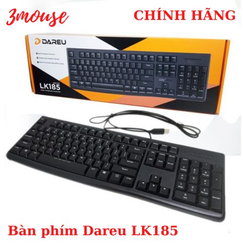 Bàn phím Dareu LK185 bàn phím máy tính có dây 104 phím, phím mỏng, bàn phím chơi game 3mouse - sản phẩm chính hãng bảo hành 12 tháng