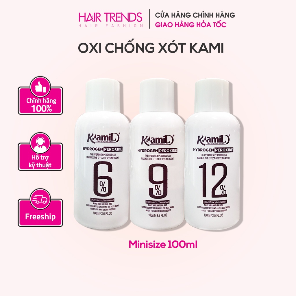 (CHÍNH HÃNG) Oxi nhuộm (trợ nhuộm) chống xót KAMI- hương socola (chai nhỏ 100ml)