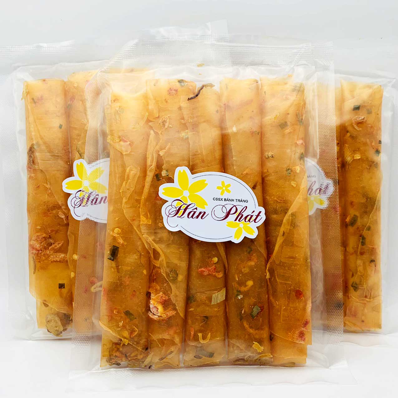 BÁNH TRÁNG DẺO TÔM CUỘN HÀNH PHI - 1 TÚI