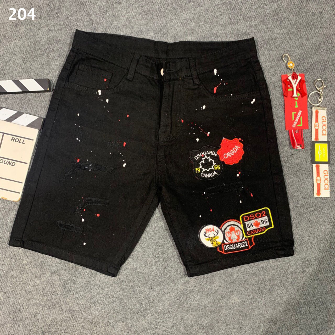 [HCM]Quần Sọt Jean Nam Màu Đen Vẩy Sơn Cá Tính Thời Trang Hiện Đại Cam Kết Hàng Chuẩn Như Hình