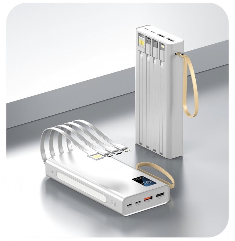 Vention 120W 50000Mah Backup Battery, Includes Type C and Light Cables, Supports Multiple Devices, Led Display Screen - 3