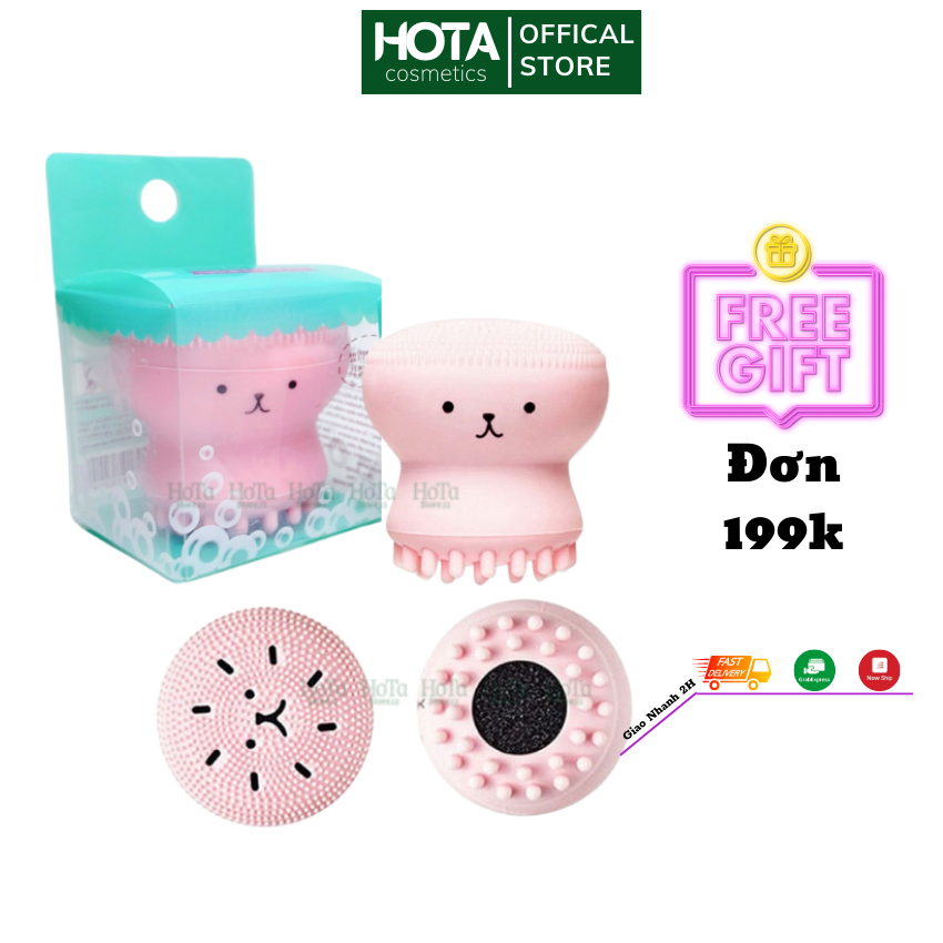 Cọ rửa mặt bạch tuộc massage da mặt cọ tạo bọt rửa mặt sạch sâu bã nhờn dạng silicon mềm