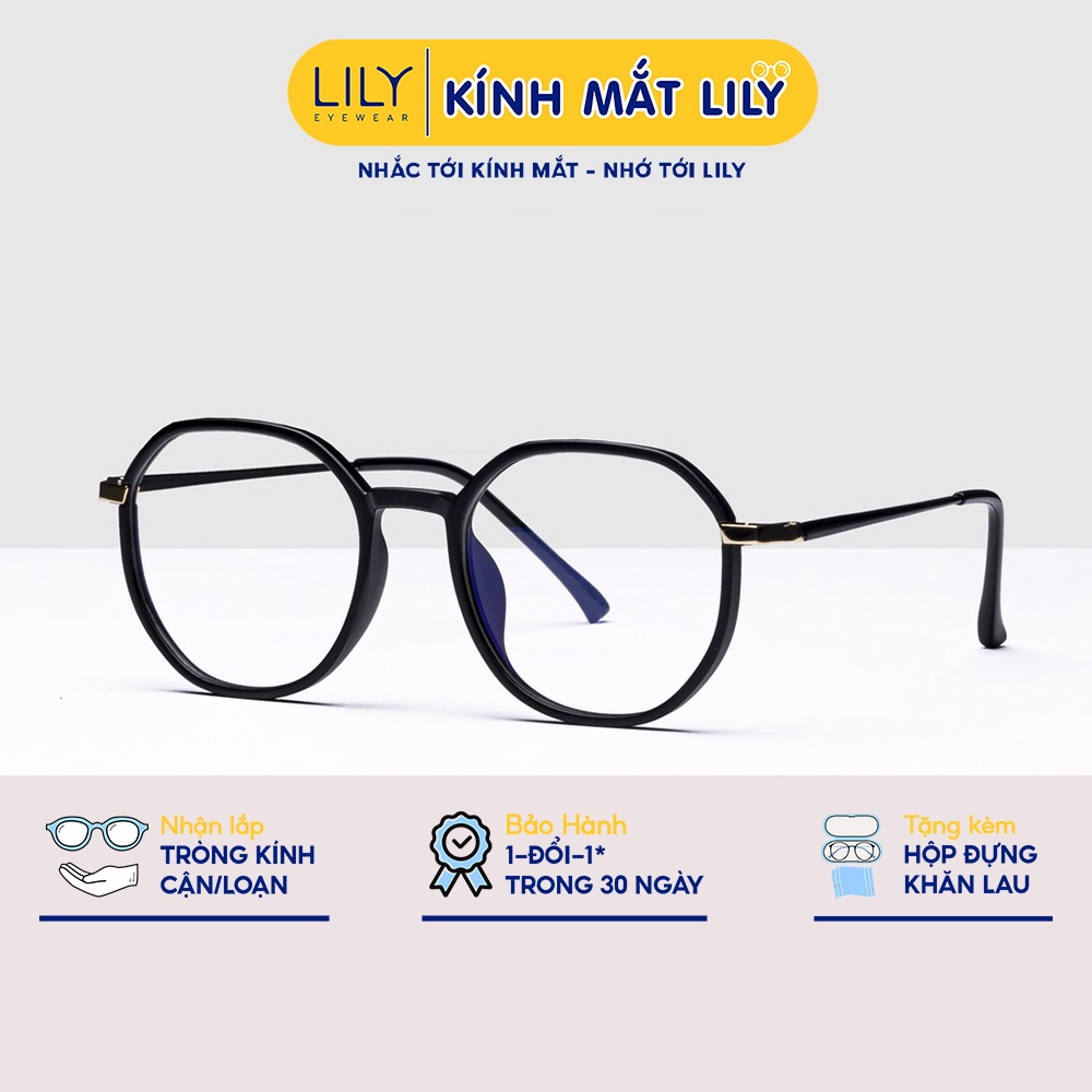 Gọng Kính Cận Nam Nữ Lilyeyewear Mắt Tròn Thanh Mảnh Nhẹ Nhàng Màu Sắc Thời Trang 90361
