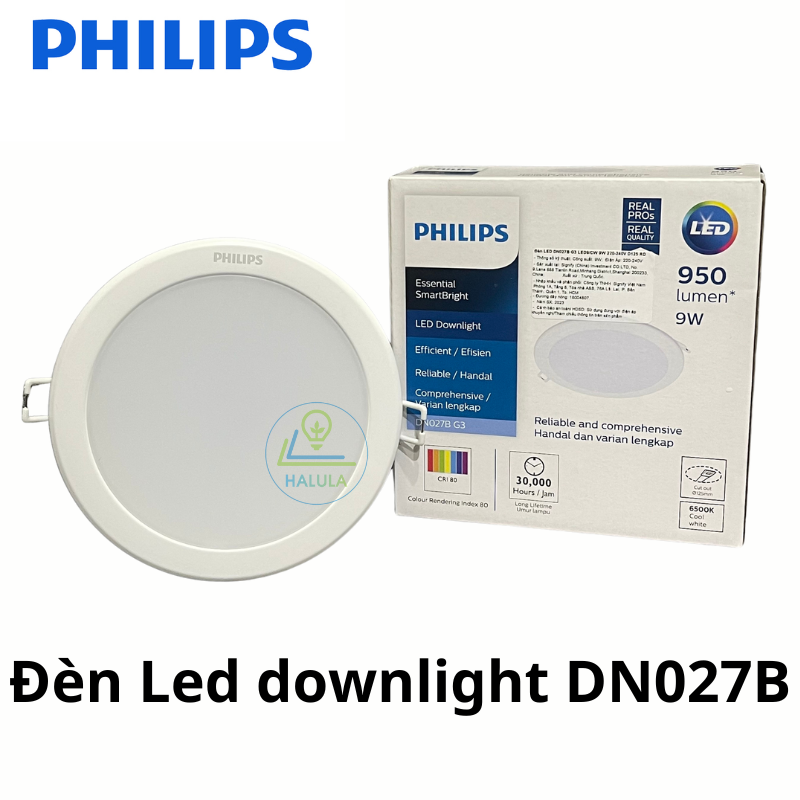 Đèn LED tròn âm trần lỗ cắt 125mm Philips DN027B G2(10W), DN027B G3(9W)