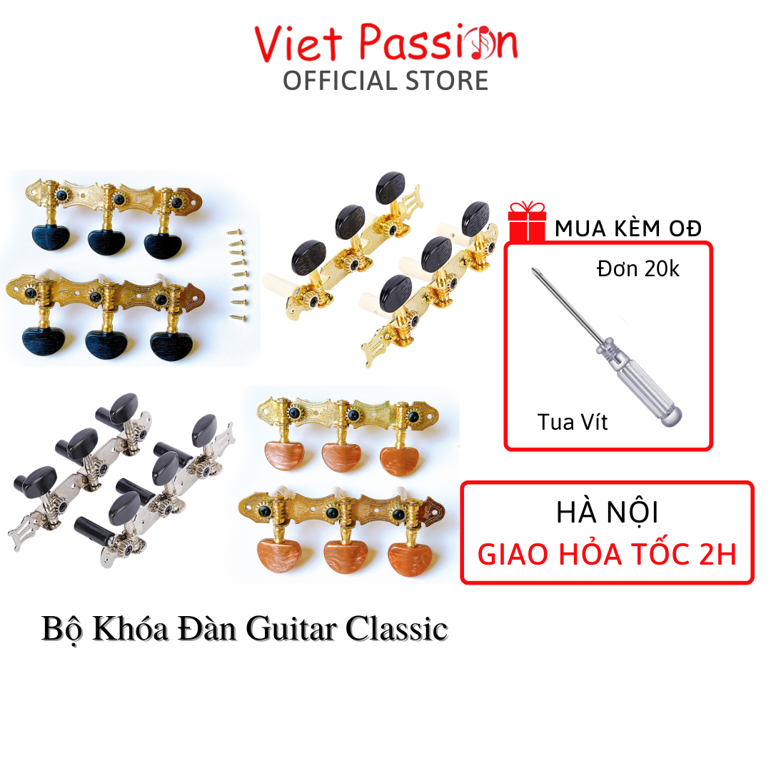 Khóa đàn guitar classic cao cấp khóa vặn xịn có đủ 2 bên khóa kèm ốc vít Viet Passion