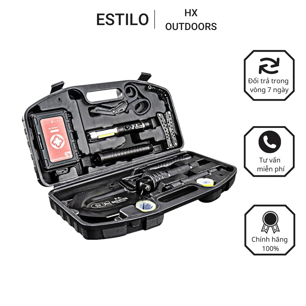 Hx outdoors GBC-37 Bộ dụng cụ xẻng trên xe đa năng đi phượt cắm trại sinh tồn