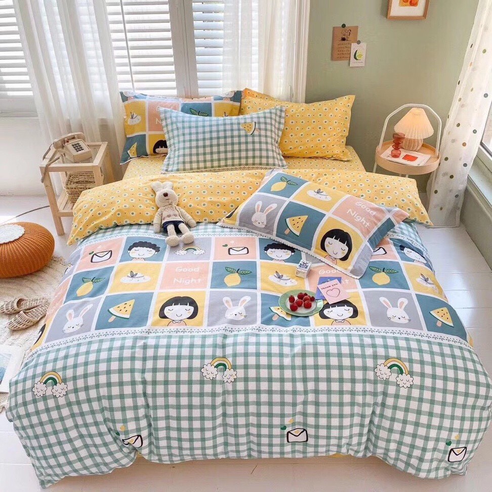 Bộ Chăn Ga Gối ❤️ FREESHIP ❤️ Bộ Chăn Ga Gối Cotton Poly Kim Dung bộ 4 món - drap giường cao cấp 2020