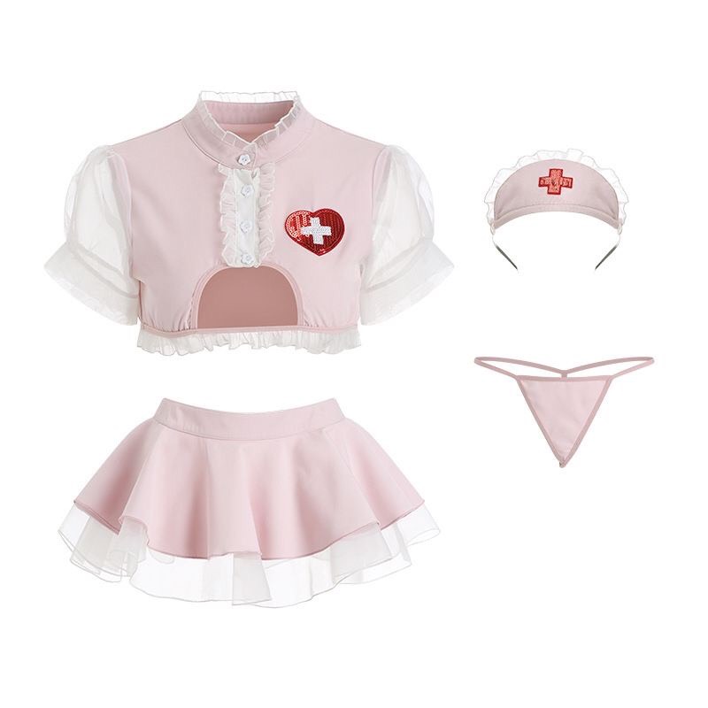 Váy cosplay y tá phối voan đồ ngủ quyến rũ