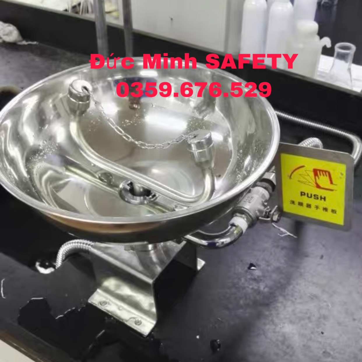 Máy rửa mắt khẩn cấp - dung cụ làm sạch mắt khẩn cấp