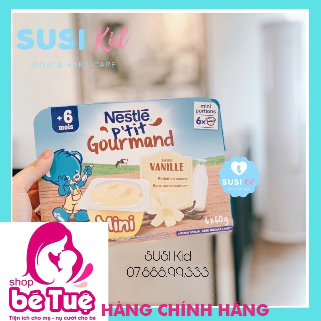 Váng sữa nestle pháp vị vani cho bé ăn dặm từ 6 tháng vỉ 6 hộp/60gr xuất xứ pháp