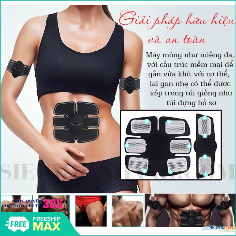May tap giam mo bung, máy massage body 6 múi gồm cơ bụng và 2 cơ tay - làm săn chắc cơ thể, máy đánh tan mỡ bụng tốt, may matxa rung