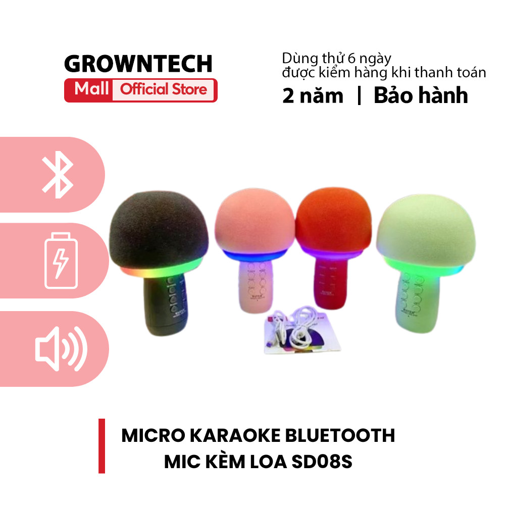 Micro kiêm loa bluetooth karaoke WS 910 WS910 WS-910 đèn led 4in1 mic hát bass mạnh sống động hỗ trợ usb aux thẻ nhớ