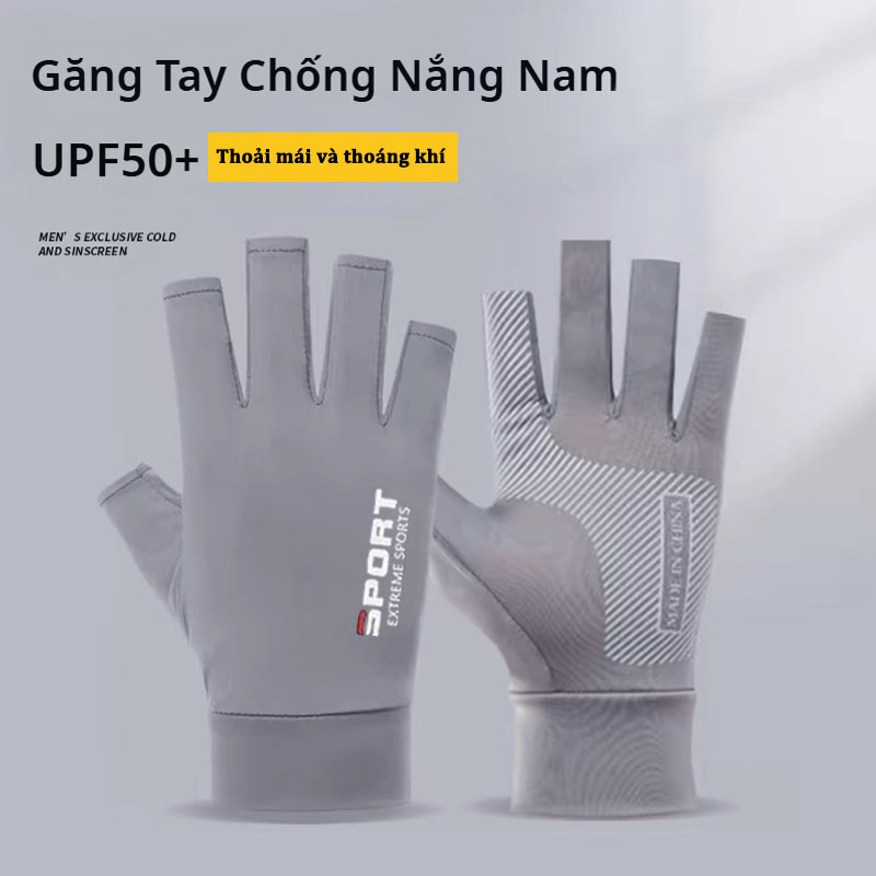 U0026 #039; Summer men fingerless mesh sun gloves outdoor five-finger mesh breathable quick gloves (driving, fishing, delivery, cycling) - 8