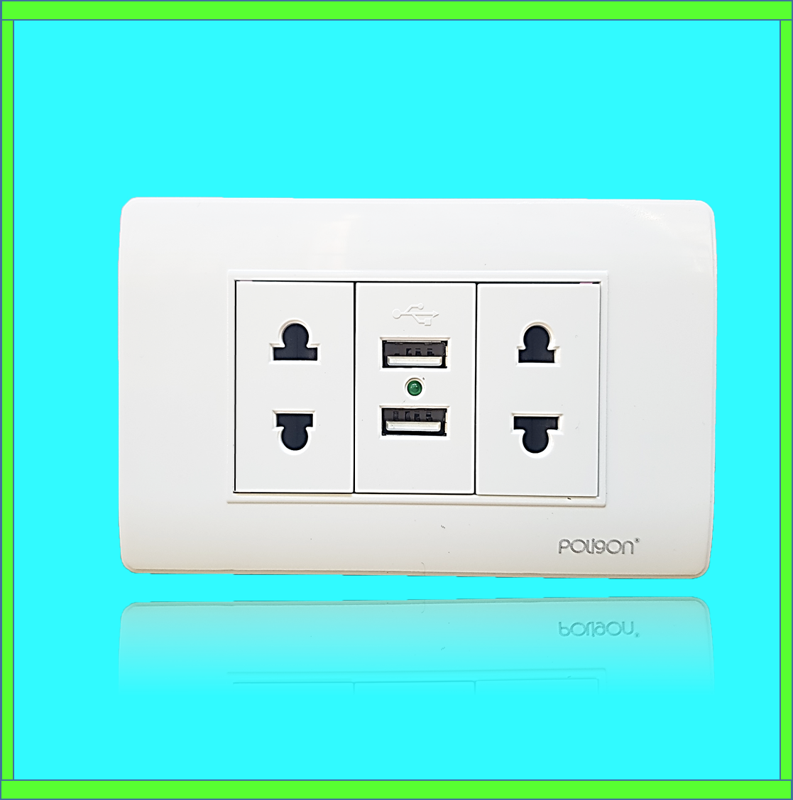 Ổ cắm usb kèm ổ cắm đơn âm tường màu trắng