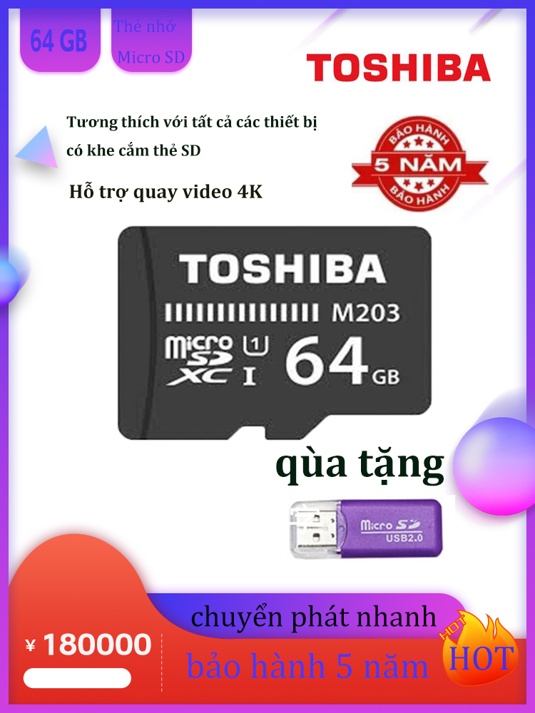 Thẻ nhớ MicroSDXC Toshiba M102UHS-I U1 64GB 100MB/s (Đen)