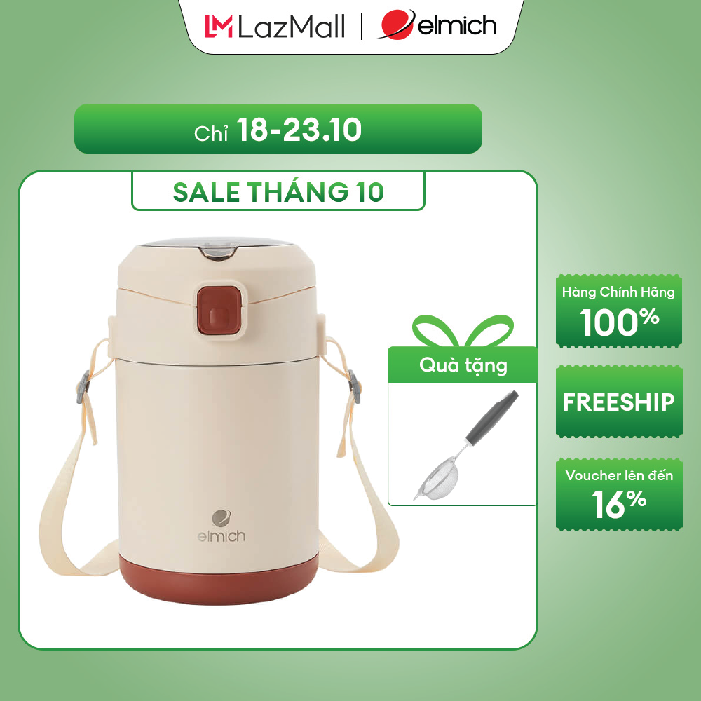 (Sale giữ chuỗi- Chỉ 01-10.11)Hộp cơm giữ nhiệt inox 304 Elmich dung tích 1.6L EL8344
