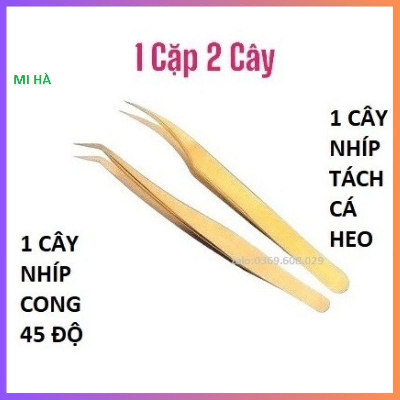 Combo nhíp nối mi_cặp nhíp classic căn bản_sét 2 cây nhíp nối mi_nhíp tách mi_nhíp nối classic tạo fan nối volume