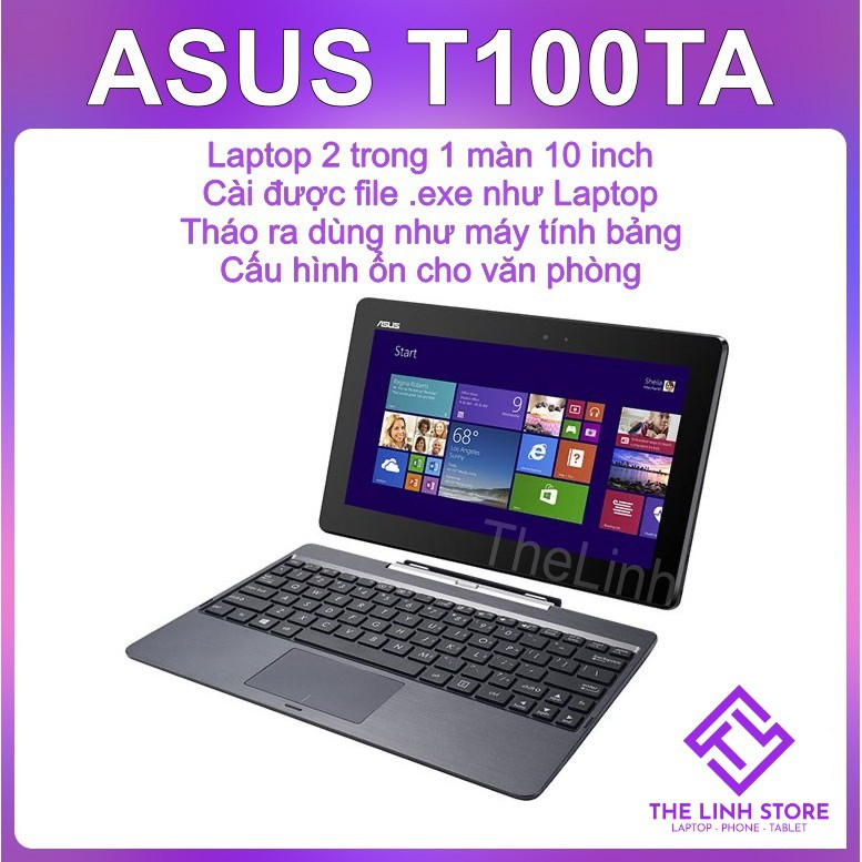 Laptop 2 trong 1 ASUS Transformer Book T100TA - HDMI Win 8.1 đầy đủ