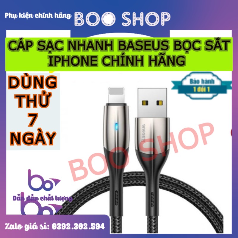 [ CHÍNH HÃNG ] CÁP SẠC , DÂY SẠC BASEUS ĐẦU BỌC SẮT SIÊU BÊN CHO IPHONE - BH 12 THÁNG
