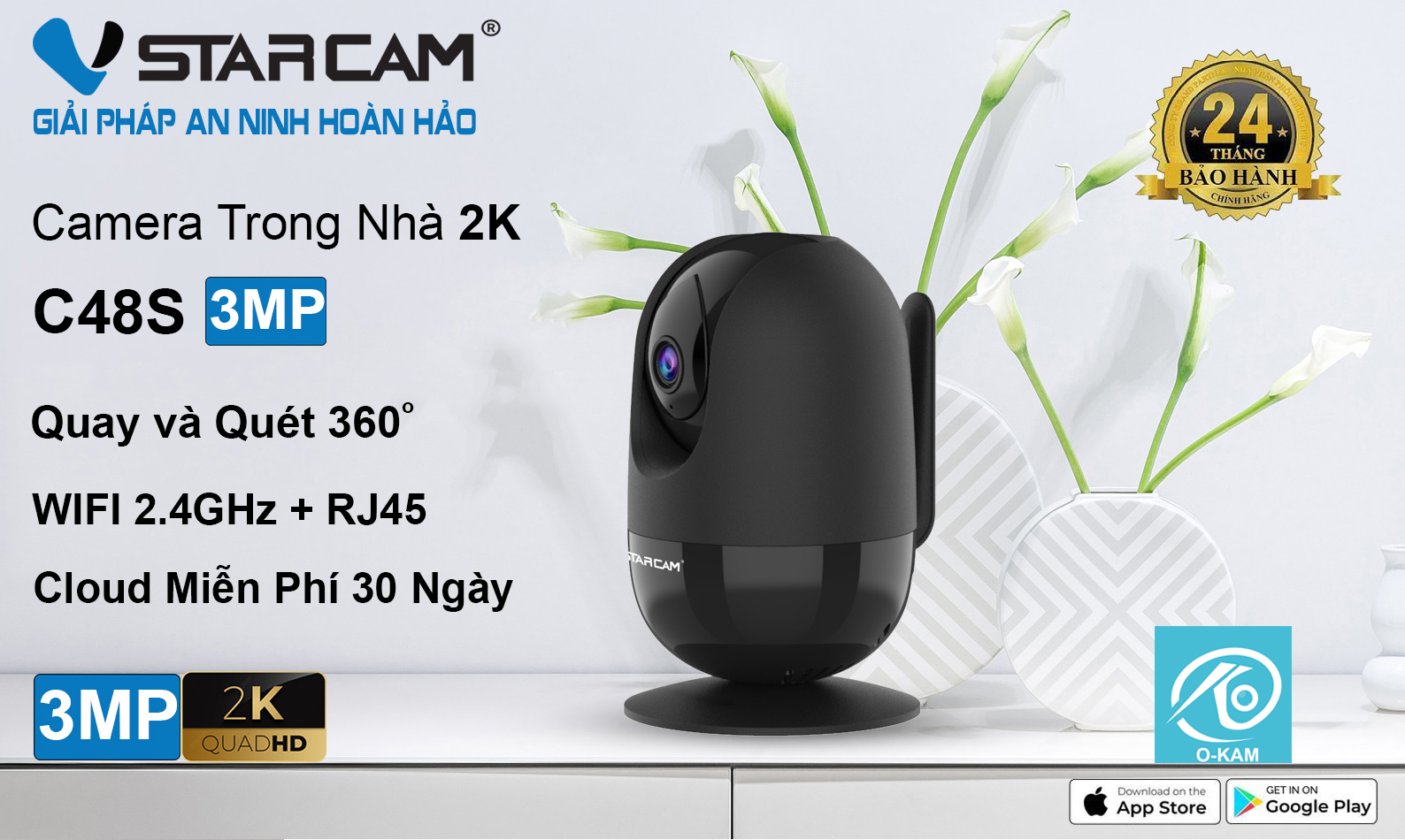 Camera IP Wifi STARCAM C48S 3MP Robo Chính hãng