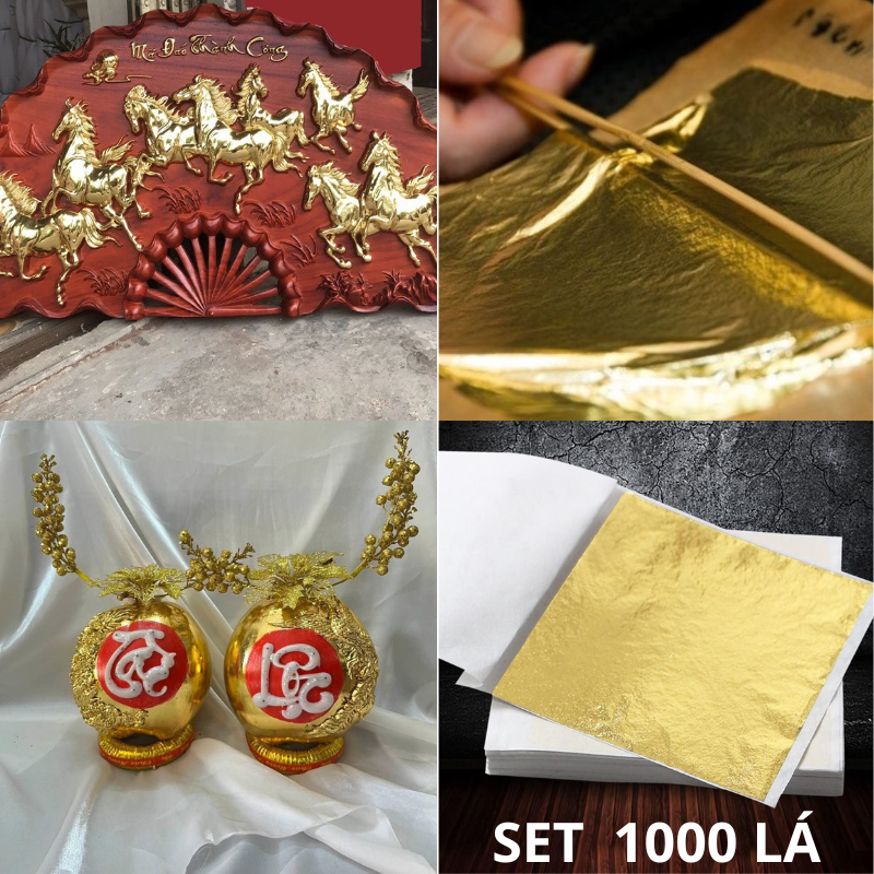 Set 1000 lá vàng nhật bản chuyên dát nội thất, phào chỉ