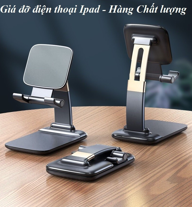 Giá Đỡ Máy Tính Bảng, Ipad, Điện Thoại Để Bàn Hợp Kim Cao Cấp Xếp Gọn, Điều Chỉnh Nhiều Góc Độ - Giá Đỡ Ipad Dành Cho Văn Phòng, Học Online Làm Việc Tại Nhà.