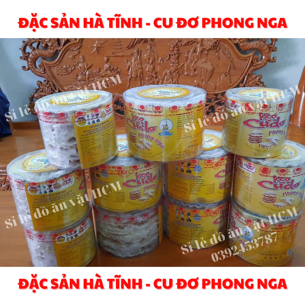 HỘP LỚN 800gr Kẹo Cu đơ Phong Nga Đặc sản nổi tiếng Hà Tĩnh - Cu đơ Phong Nga Đặc sản Hà Tĩnh cực ngon - Kẹo lạc - Kẹo đậu phộng - Bánh Cu đơ