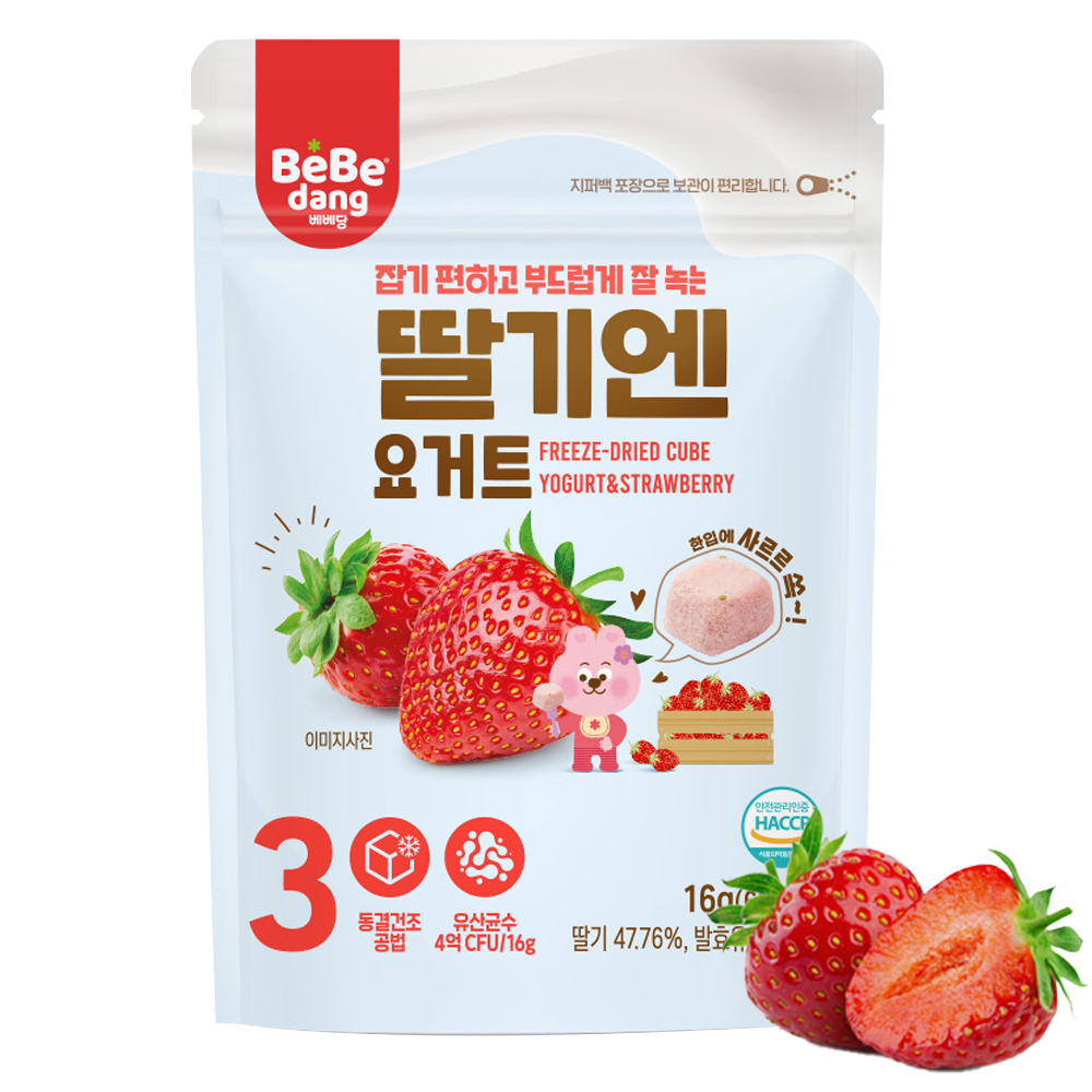 Bebedang dry yogurt for babies imported from Korea Strawberry